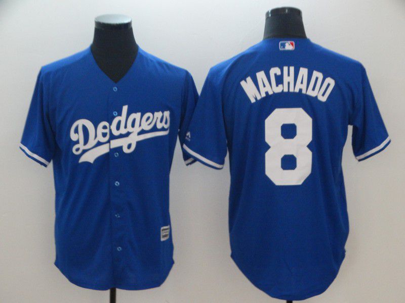 Men Los Angeles Dodgers #8 Machado Blue Game MLB Jerseys